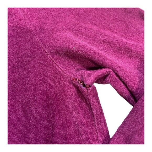 Vintage Loungees Purple Maroon Robe Drawstring Waist & Zipper Small Medium READ - Picture 10 of 10